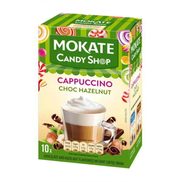 Mokate Candy Shop Cappuccino Choc Hazelnut 220g box of 12