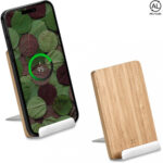 Okiyo Hakka Bamboo and Recycled Aluminium Wireless Charging Phone Stand