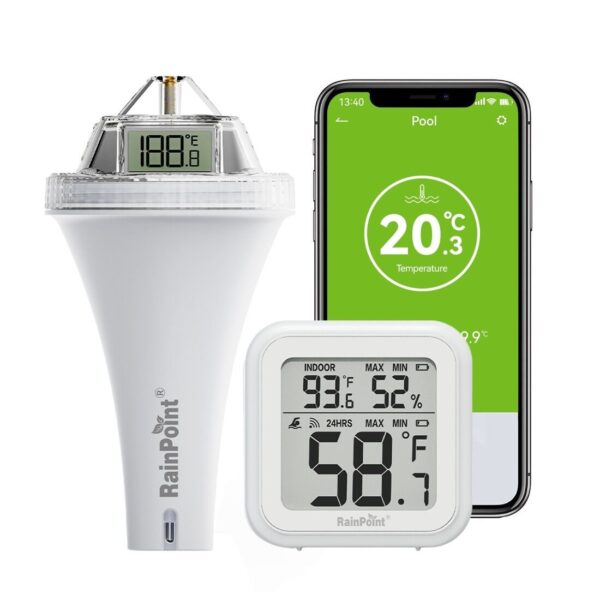 RainPoint Wireless Smart Pool Thermometer & Display Screen