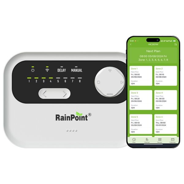 RainPoint Smart Wi-Fi Irrigation Controller - 8 Zone