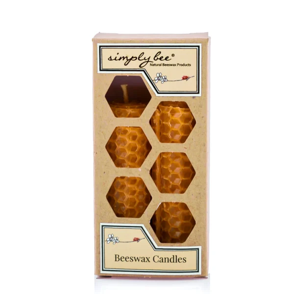 Rolled beeswax candle 8cm box of 6