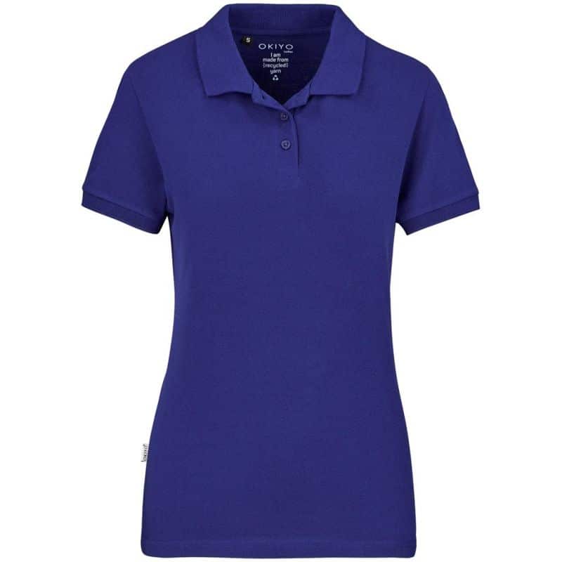 ladies okiyo tenyo recycled golf shirt royal blue
