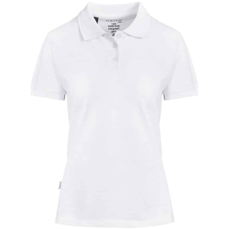 ladies okiyo tenyo recycled golf shirt white