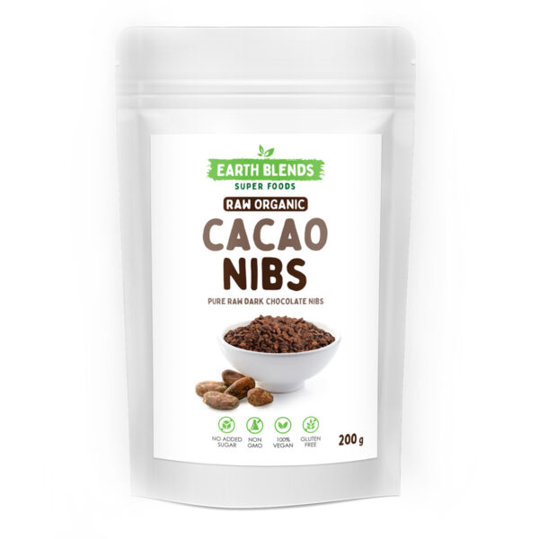 Earth Blends Organic Cacao Nibs 200g box of 6