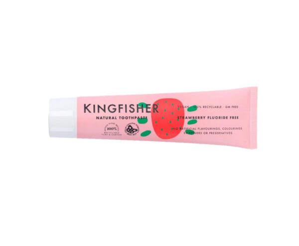 Kingfisher Strawberry Fluoride Free Natural Toothpaste box of 12