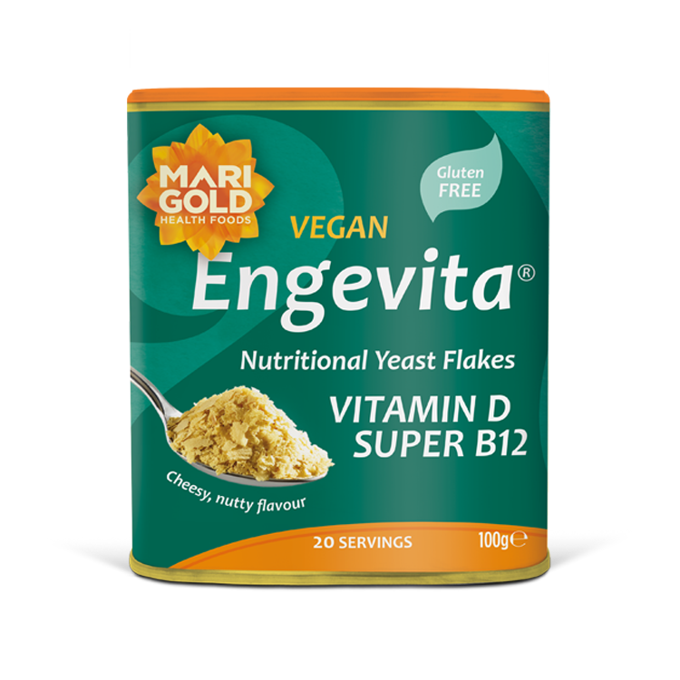 Marigold Super Engevita Vit D B12 Yeast Flakes 100g box of 12