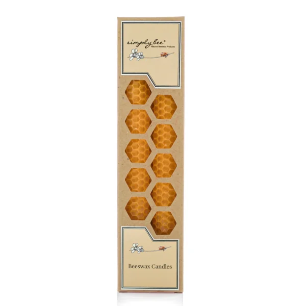 Rolled beeswax candle 20cm box of 6